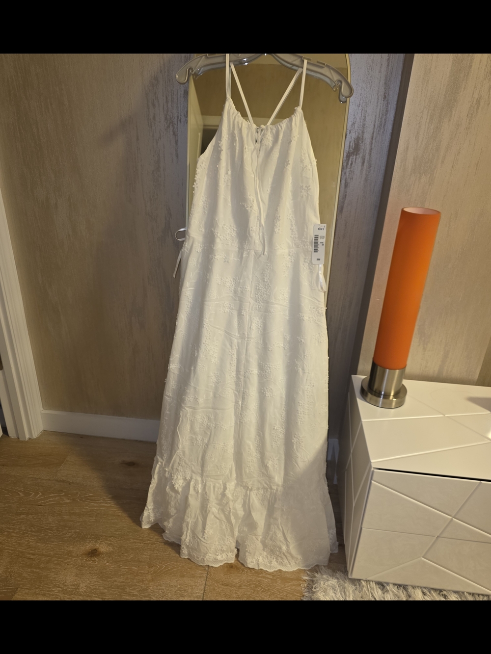White Maxi Dress with Delicate Embroidery - Picture 1 of 1